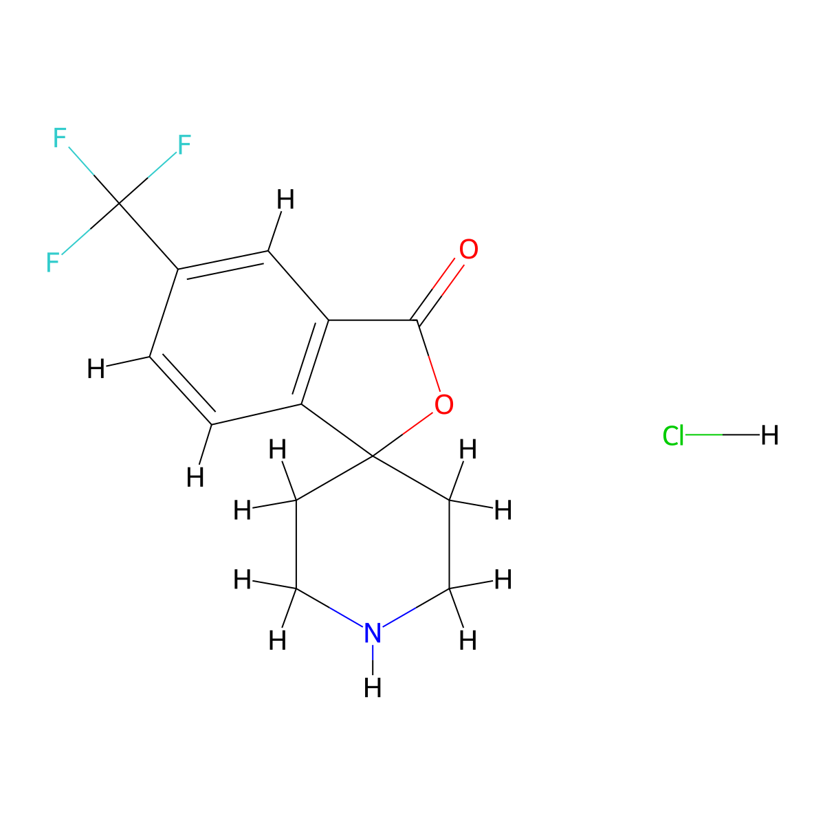6-(Trifluoromethyl)spiro[2-benzofuran-3,4'-piperidine]-1-one;hydrochloride molecular structure, CAS 1427501-78-7