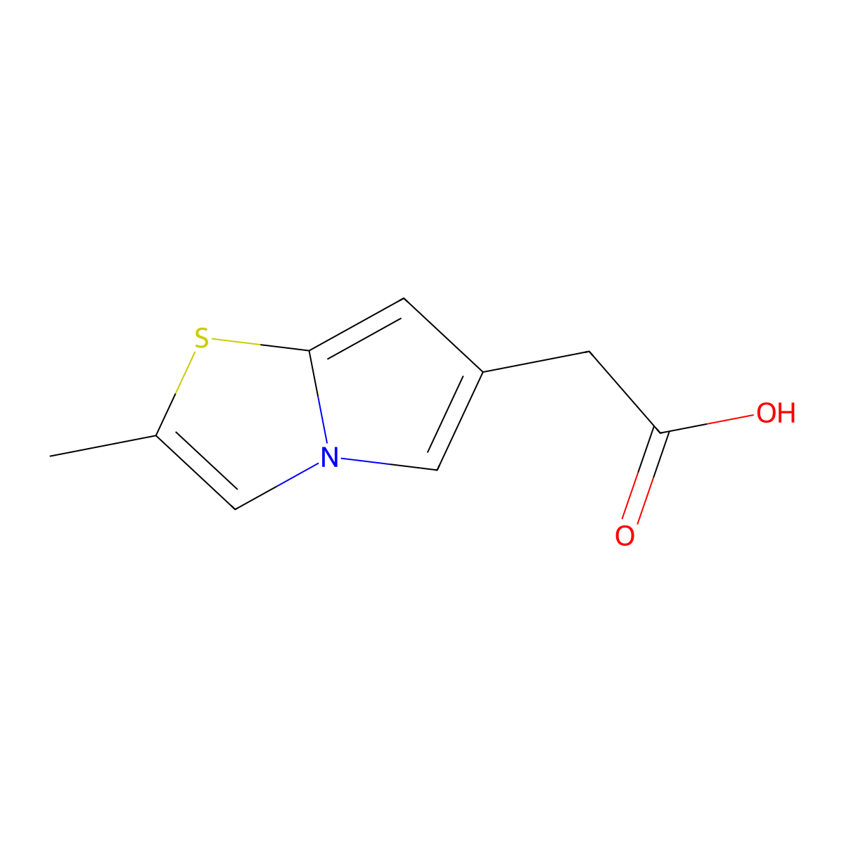2-(2-Methylpyrrolo[2,1-B]thiazol-6-YL)acetic acid molecular structure, CAS 1427501-85-6