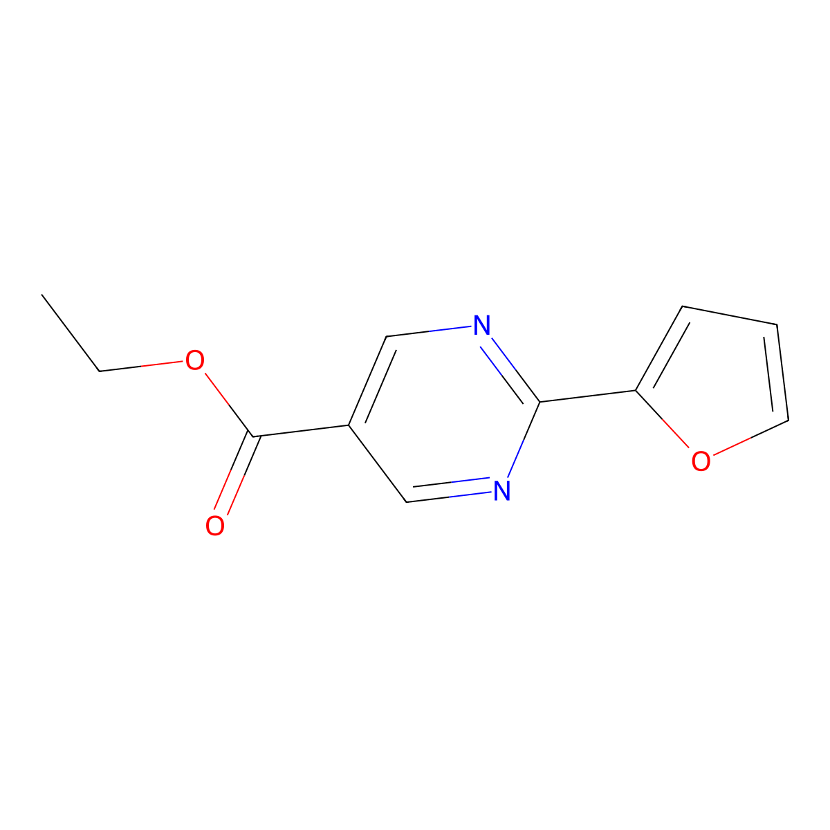 Ethyl 2-(furan-2-YL)pyrimidine-5-carboxylate molecular structure, CAS 1427501-97-0