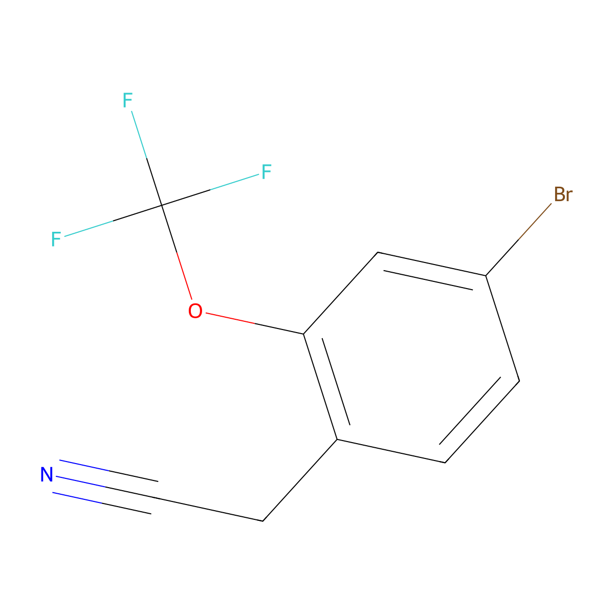 4-Bromo-2-(trifluoromethoxyphenyl)acetonitrile molecular structure, CAS 1427502-10-0
