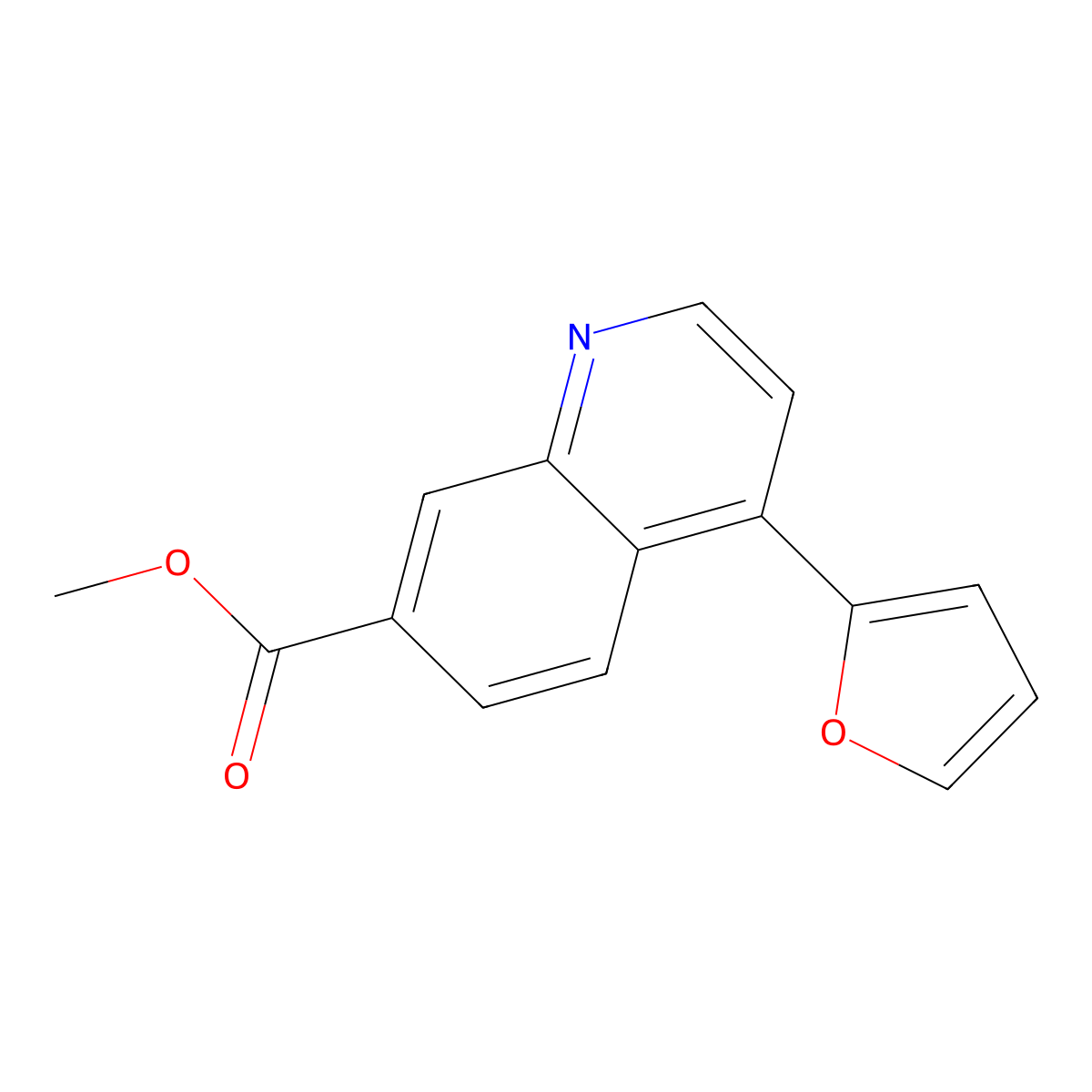 Methyl 4-(furan-2-YL)quinoline-7-carboxylate molecular structure, CAS 1427502-14-4