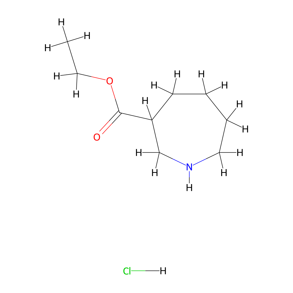Ethyl azepane-3-carboxylate hydrochloride molecular structure, CAS 1427502-19-9