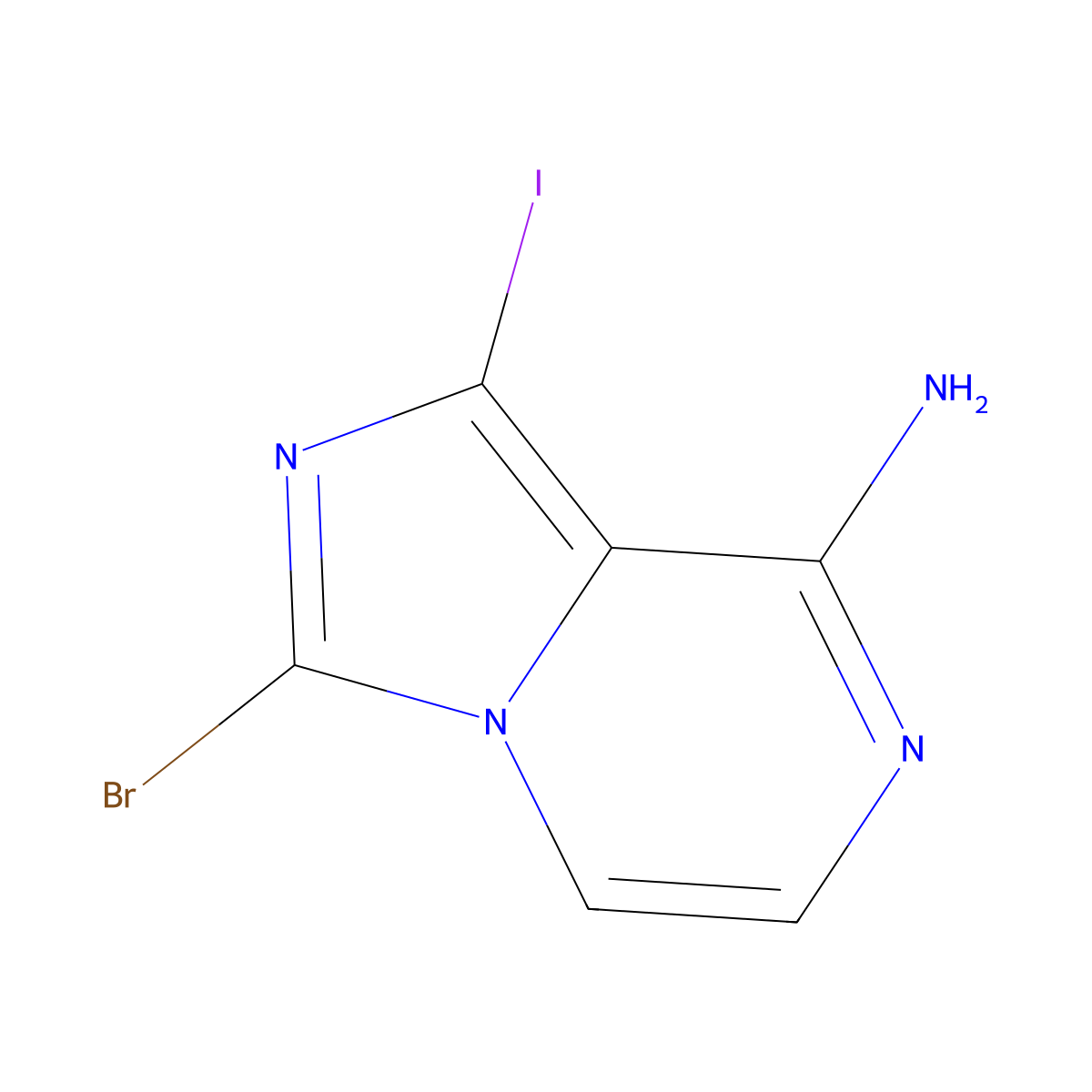 3-Bromo-1-iodoimidazo[1,5-A]pyrazin-8-amine molecular structure, CAS 1427502-20-2
