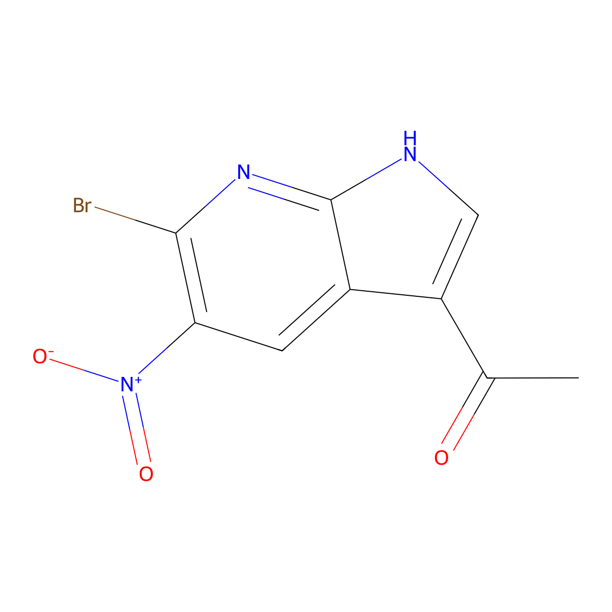 3-Acetyl-6-bromo-5-nitro-7-azaindole molecular structure, CAS 1427502-35-9