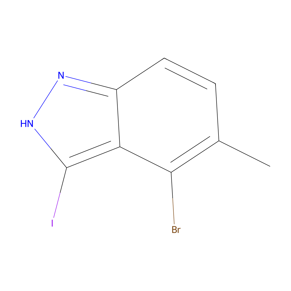 4-Bromo-3-iodo-5-methyl-1H-indazole molecular structure, CAS 1427502-42-8