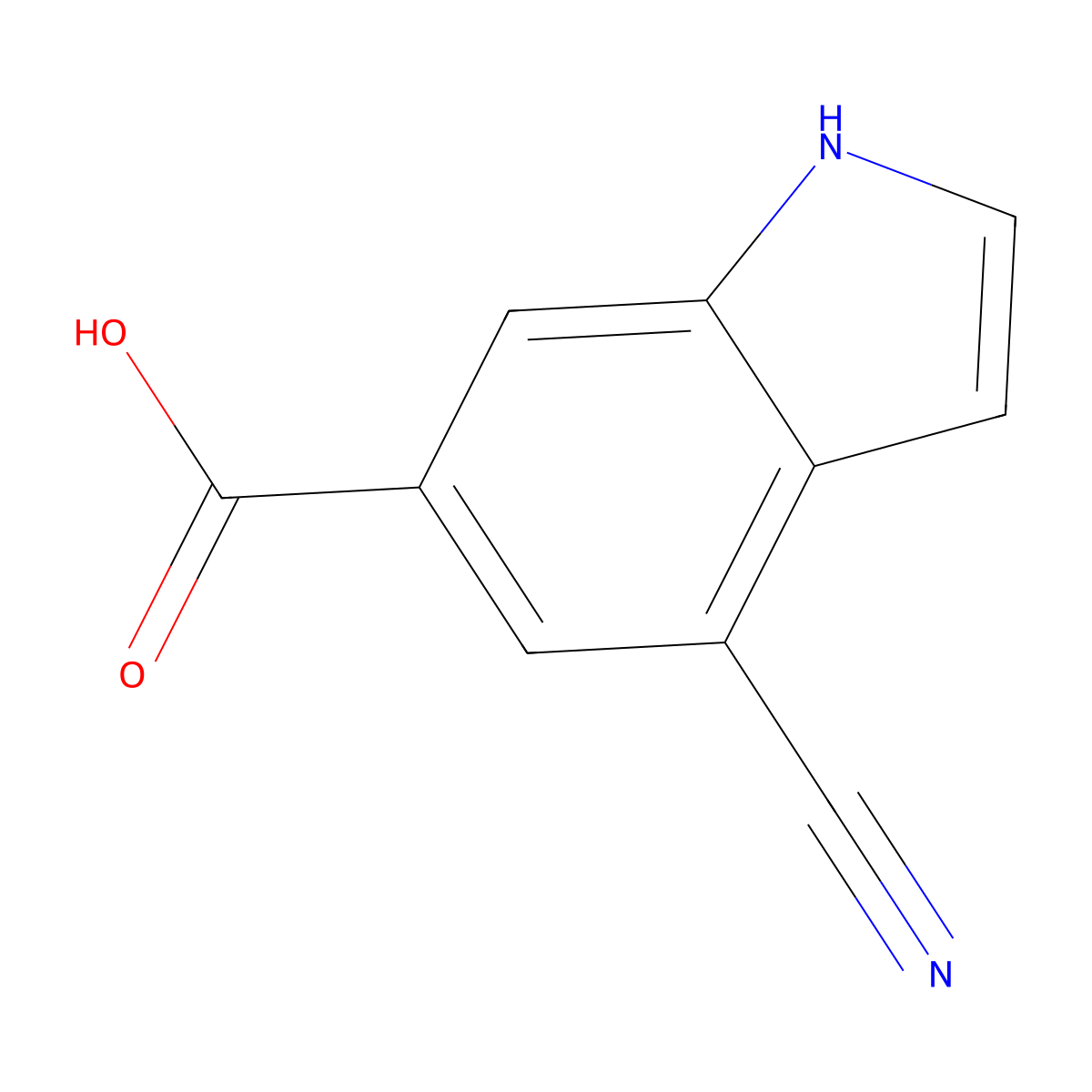 4-Cyano-1H-indole-6-carboxylic acid molecular structure, CAS 1427502-44-0
