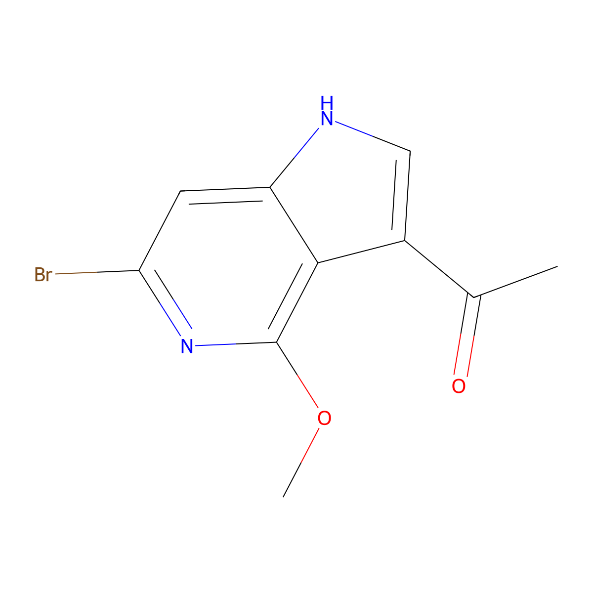 3-Acetyl-6-bromo-4-methoxy-5-azaindole molecular structure, CAS 1427502-45-1
