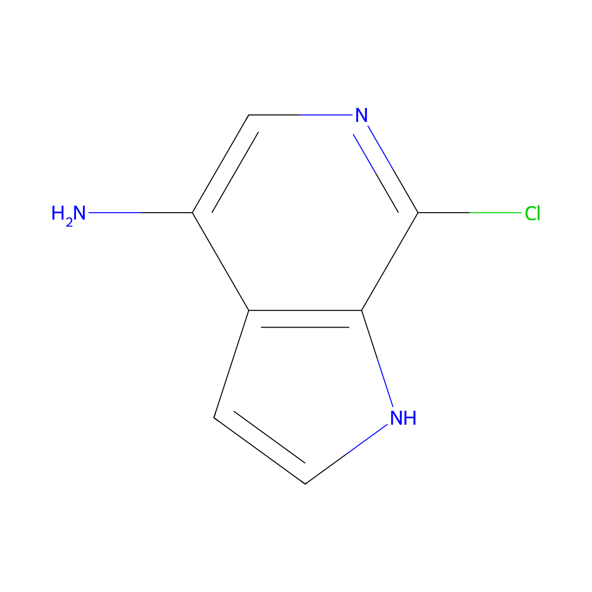 7-chloro-1H-pyrrolo[2,3-c]pyridin-4-amine molecular structure, CAS 1427502-60-0