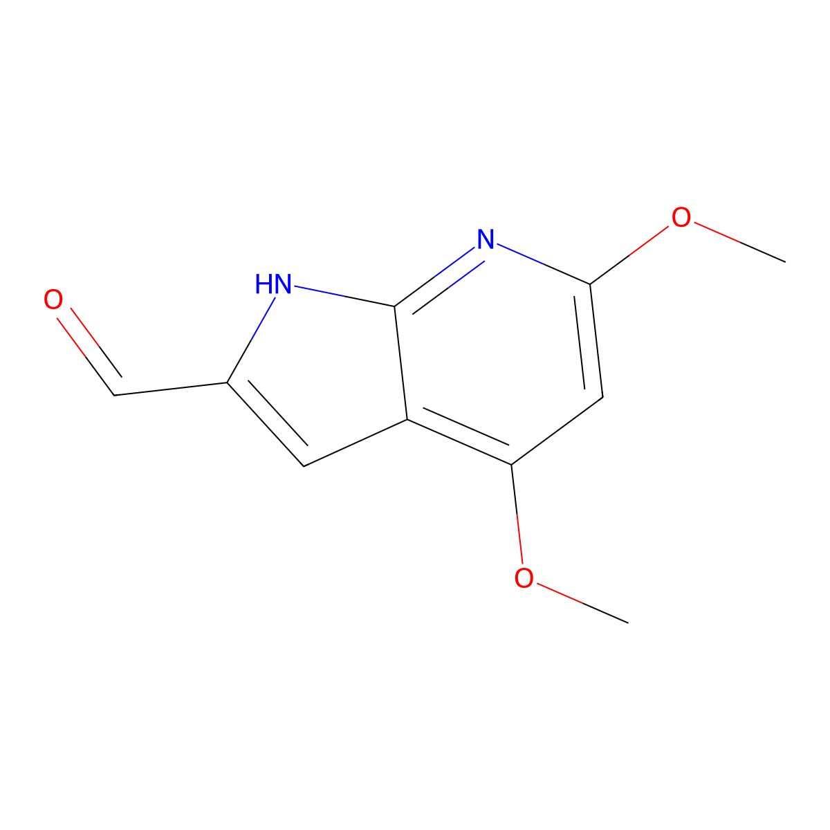 4,6-Dimethoxy-7-azaindole-2-carbaldehyde molecular structure, CAS 1427502-68-8
