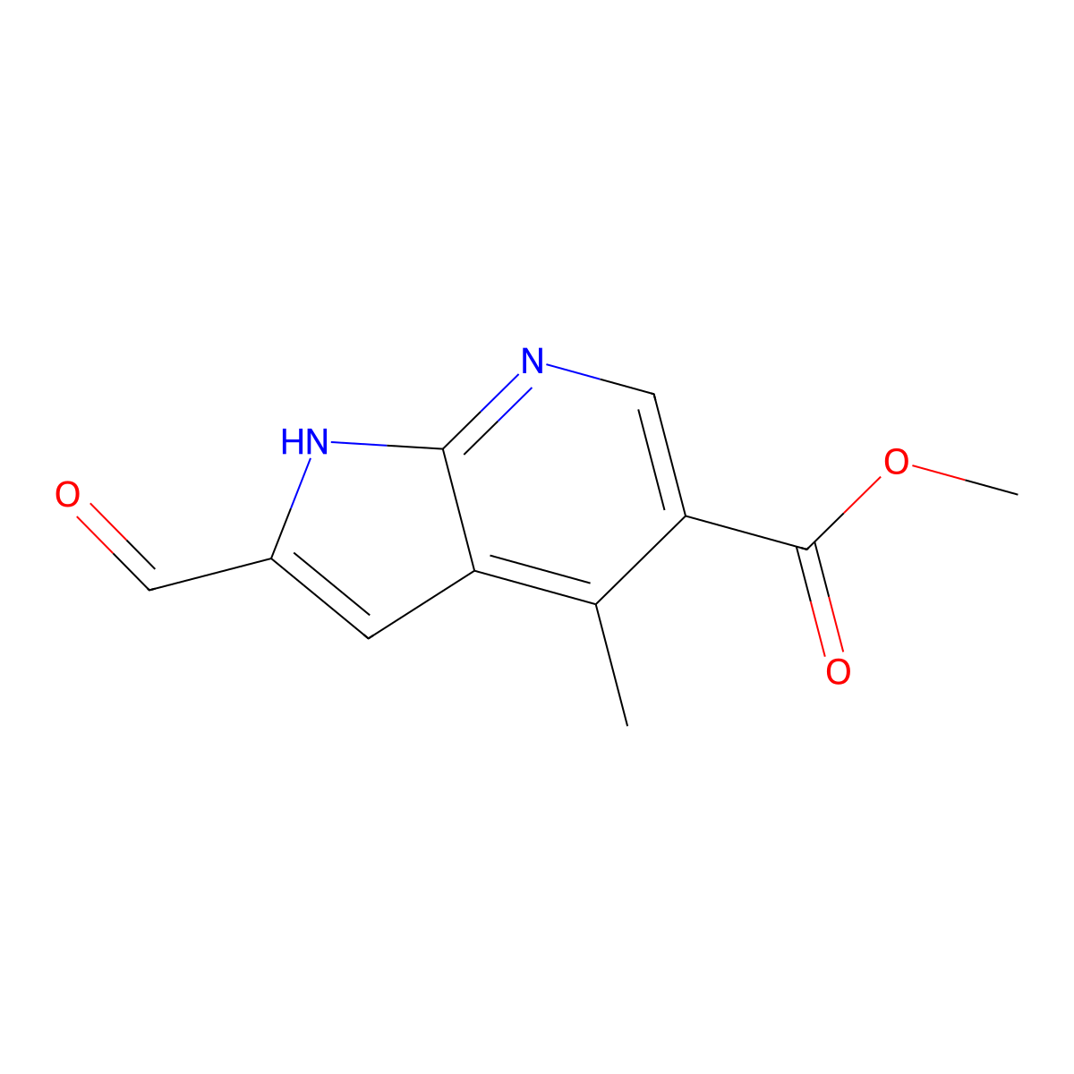 4-Methyl-5-methoxycarbonyl-7-azaindole-2-carbaldehyde molecular structure, CAS 1427502-70-2