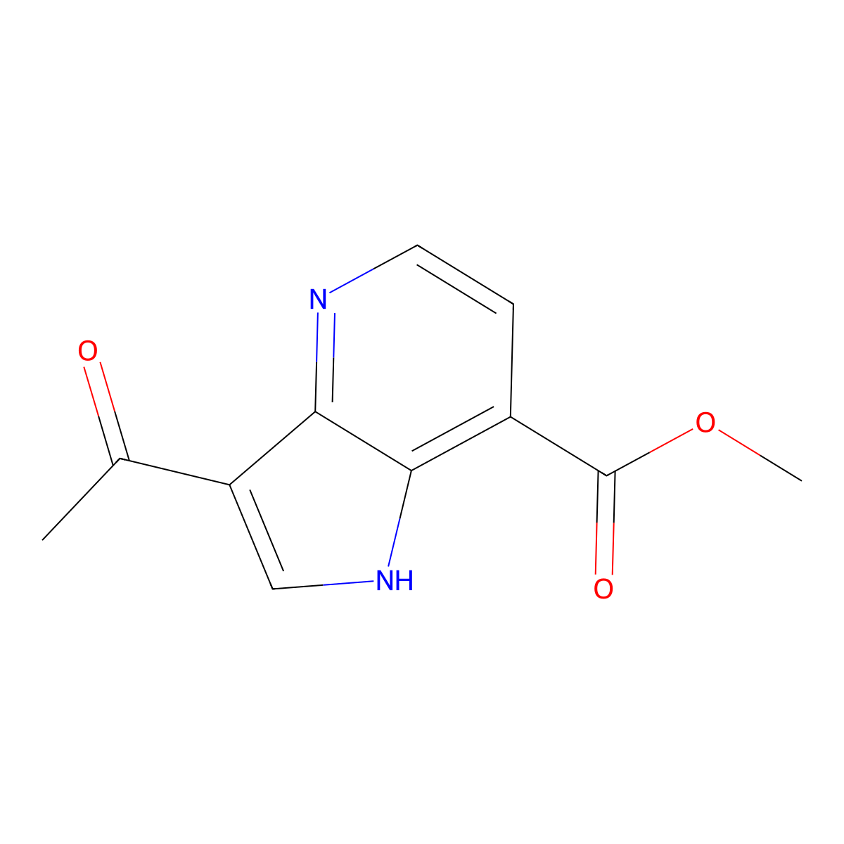 3-Acetyl-4-azaindole-7-carboxylic acid methyl ester molecular structure, CAS 1427502-77-9