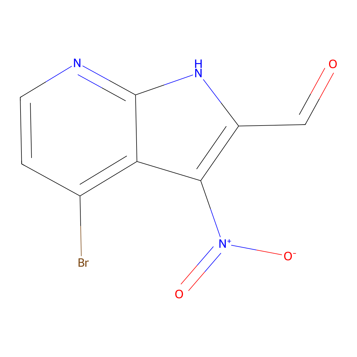 4-Bromo-3-nitro-7-azaindole-2-carbaldehyde molecular structure, CAS 1427502-81-5