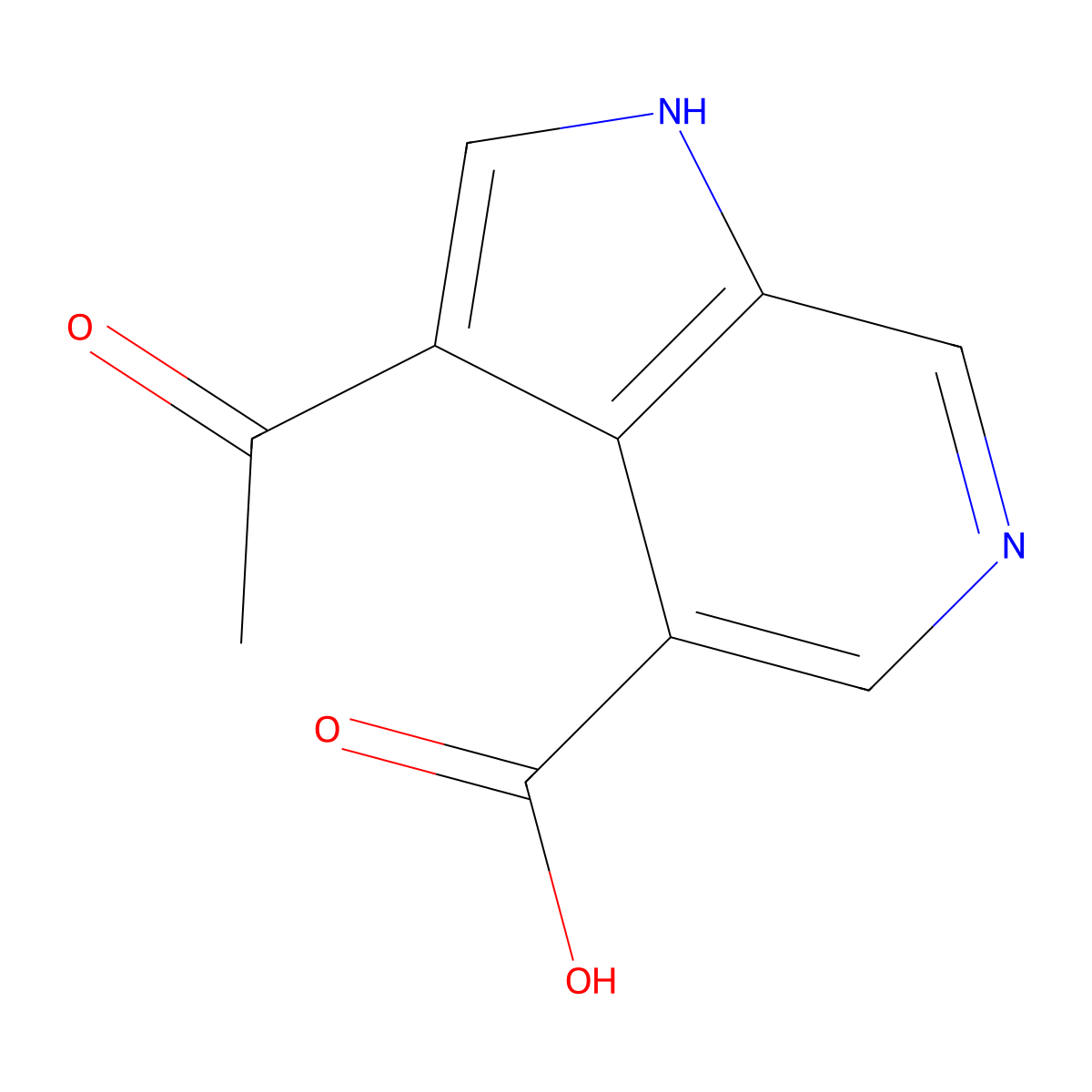 3-Acetyl-6-azaindole-4-carboxylic acid molecular structure, CAS 1427502-88-2