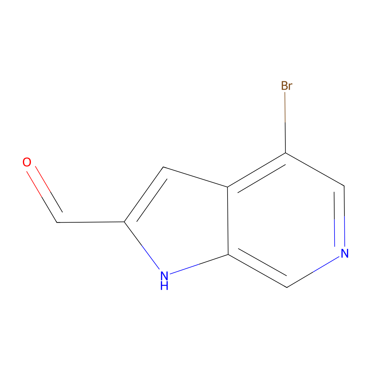 4-bromo-1H-pyrrolo[2,3-c]pyridine-2-carbaldehyde molecular structure, CAS 1427502-89-3
