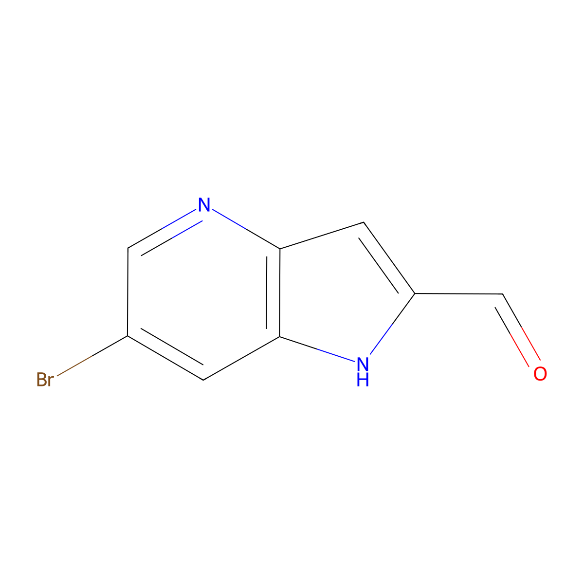 6-bromo-1H-pyrrolo[3,2-b]pyridine-2-carbaldehyde molecular structure, CAS 1427502-91-7