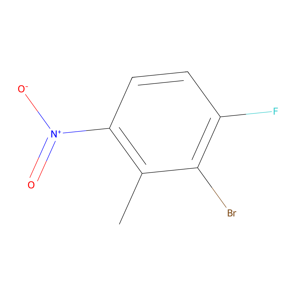 2-Bromo-3-fluoro-6-nitrotoluene molecular structure, CAS 1427502-92-8