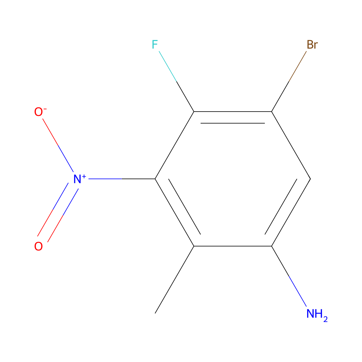 5-Bromo-4-fluoro-2-methyl-3-nitroaniline molecular structure, CAS 1427502-98-4