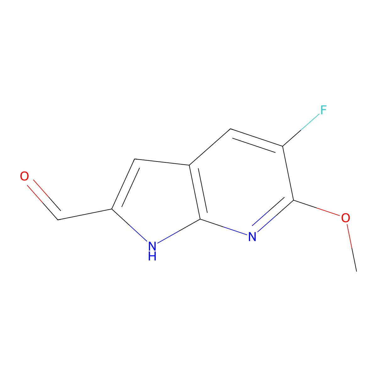 5-Fluoro-6-methoxy-1H-pyrrolo[2,3-b]pyridine-2-carbaldehyde molecular structure, CAS 1427502-99-5