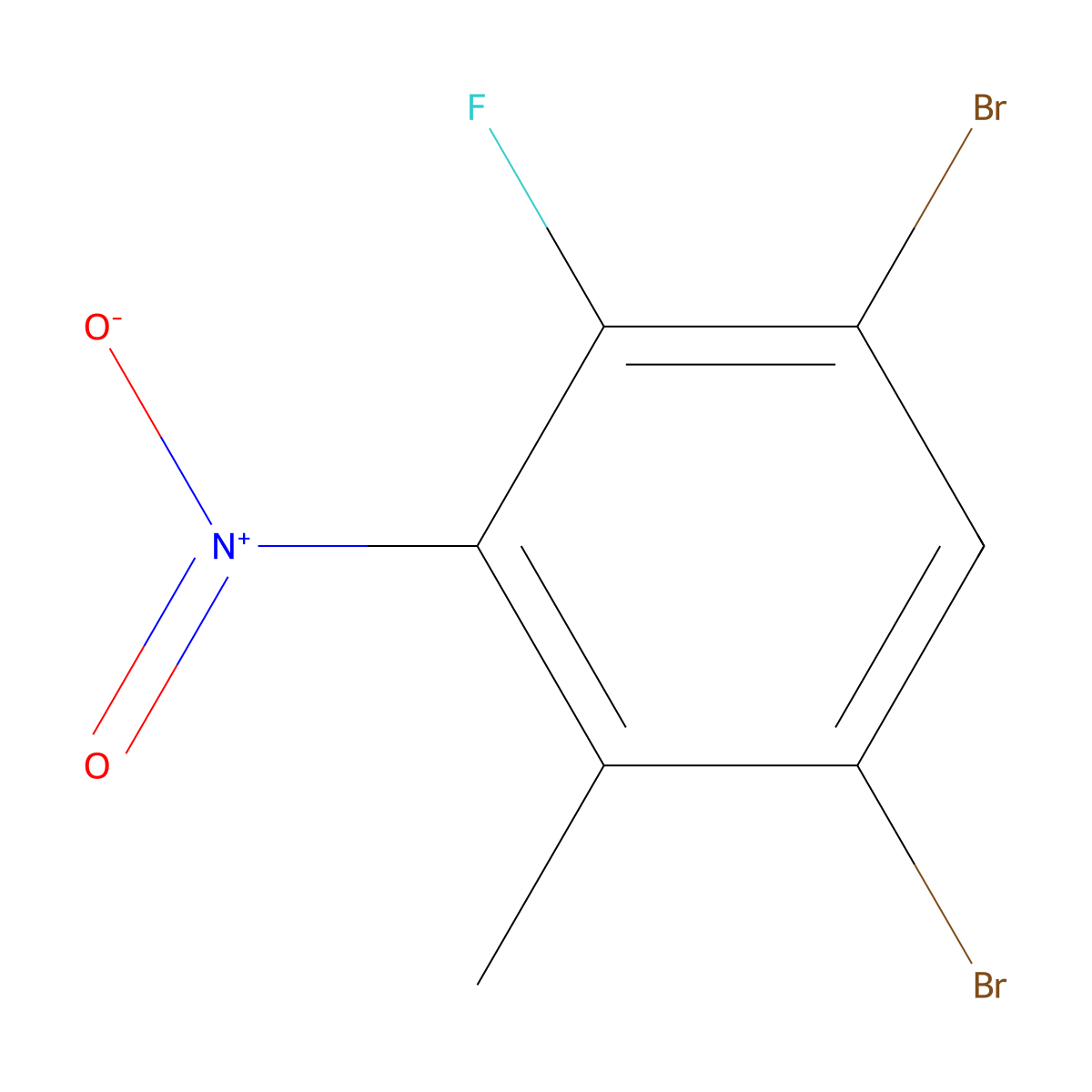 4.6-Dibromo-3-fluoro-2-nitro toluene molecular structure, CAS 1427503-00-1