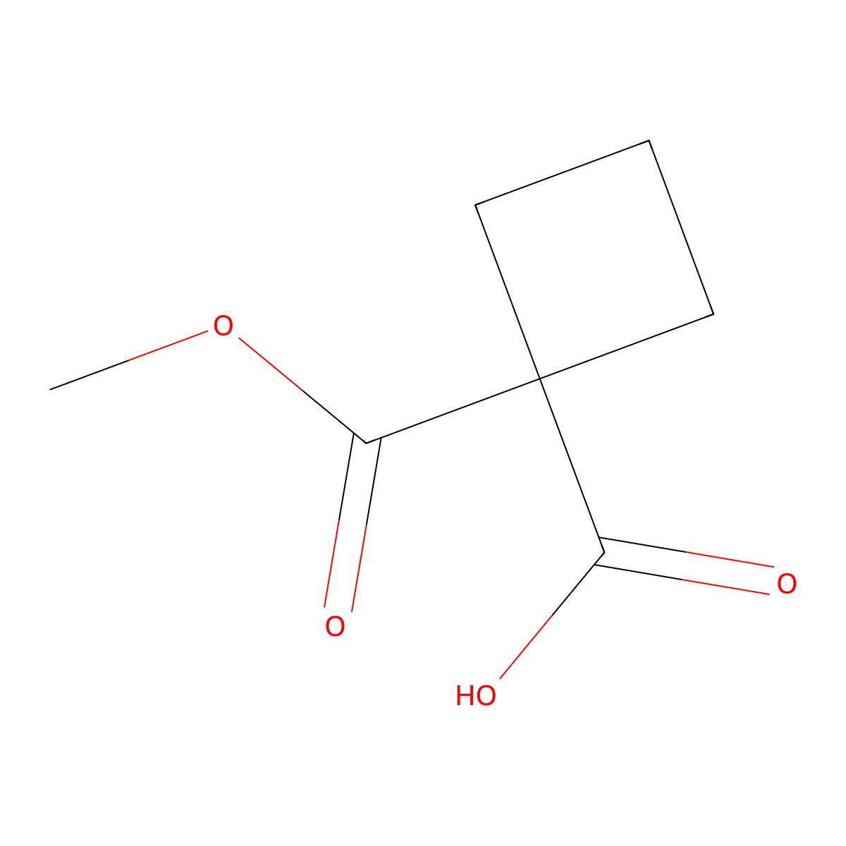 1-(Methoxycarbonyl)cyclobutanecarboxylic acid molecular structure, CAS 1427503-02-3