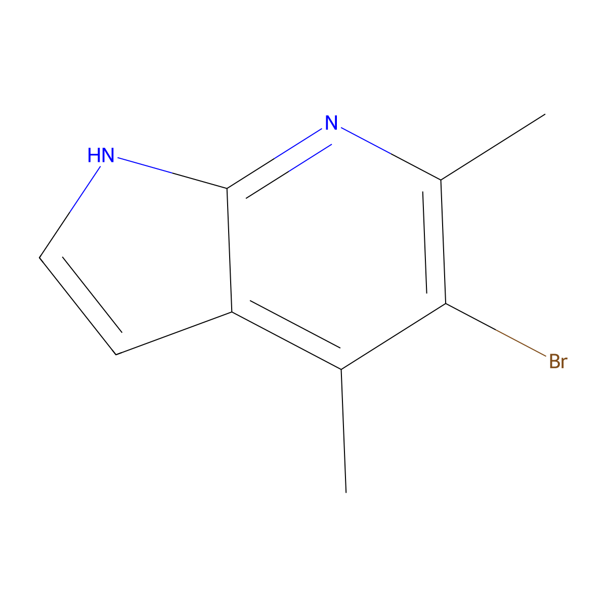 5-Bromo-4,6-dimethyl-1H-pyrrolo[2,3-b]pyridine molecular structure, CAS 1427503-04-5