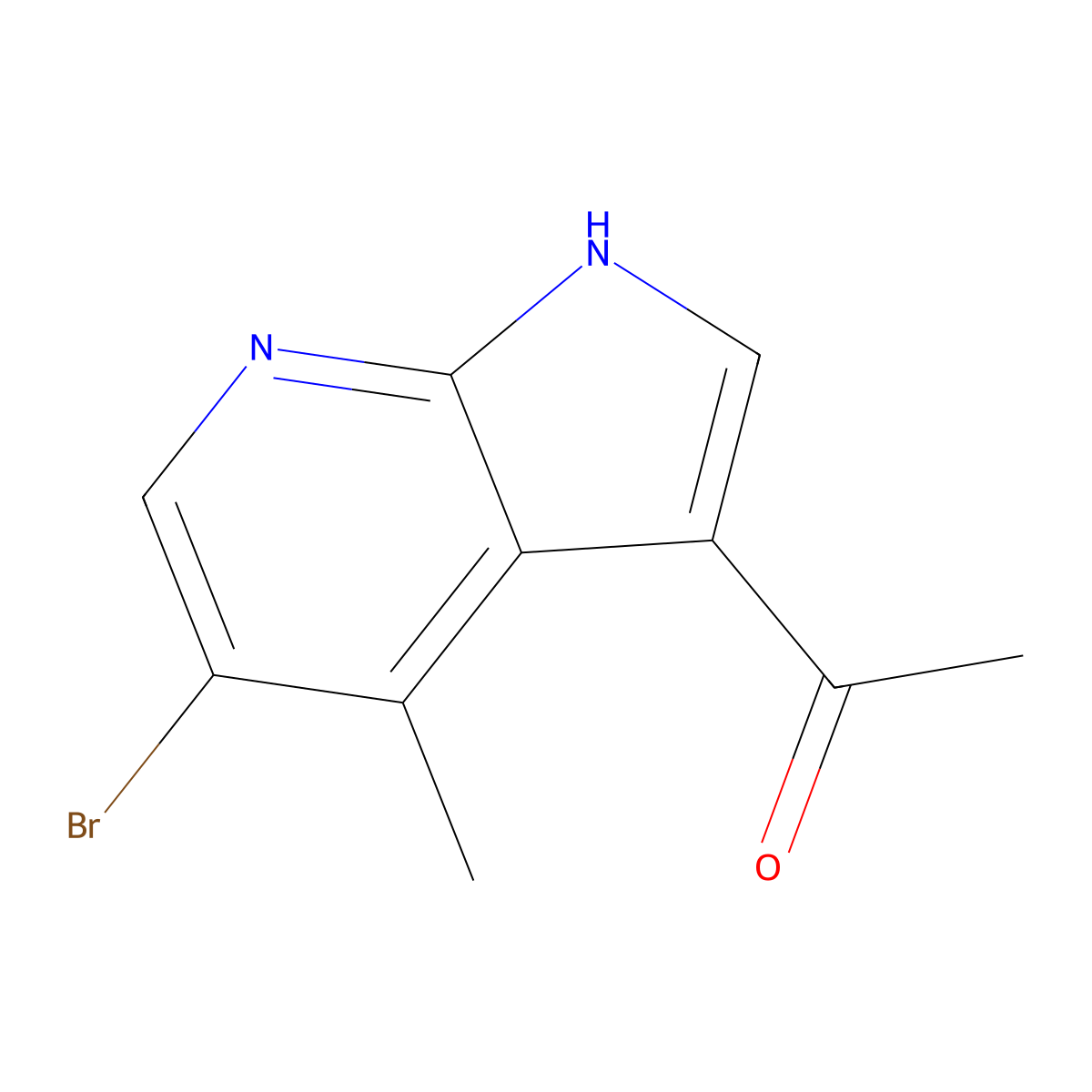 1-(5-Bromo-4-methyl-1H-pyrrolo[2,3-b]pyridin-3-yl)ethan-1-one molecular structure, CAS 1427503-08-9