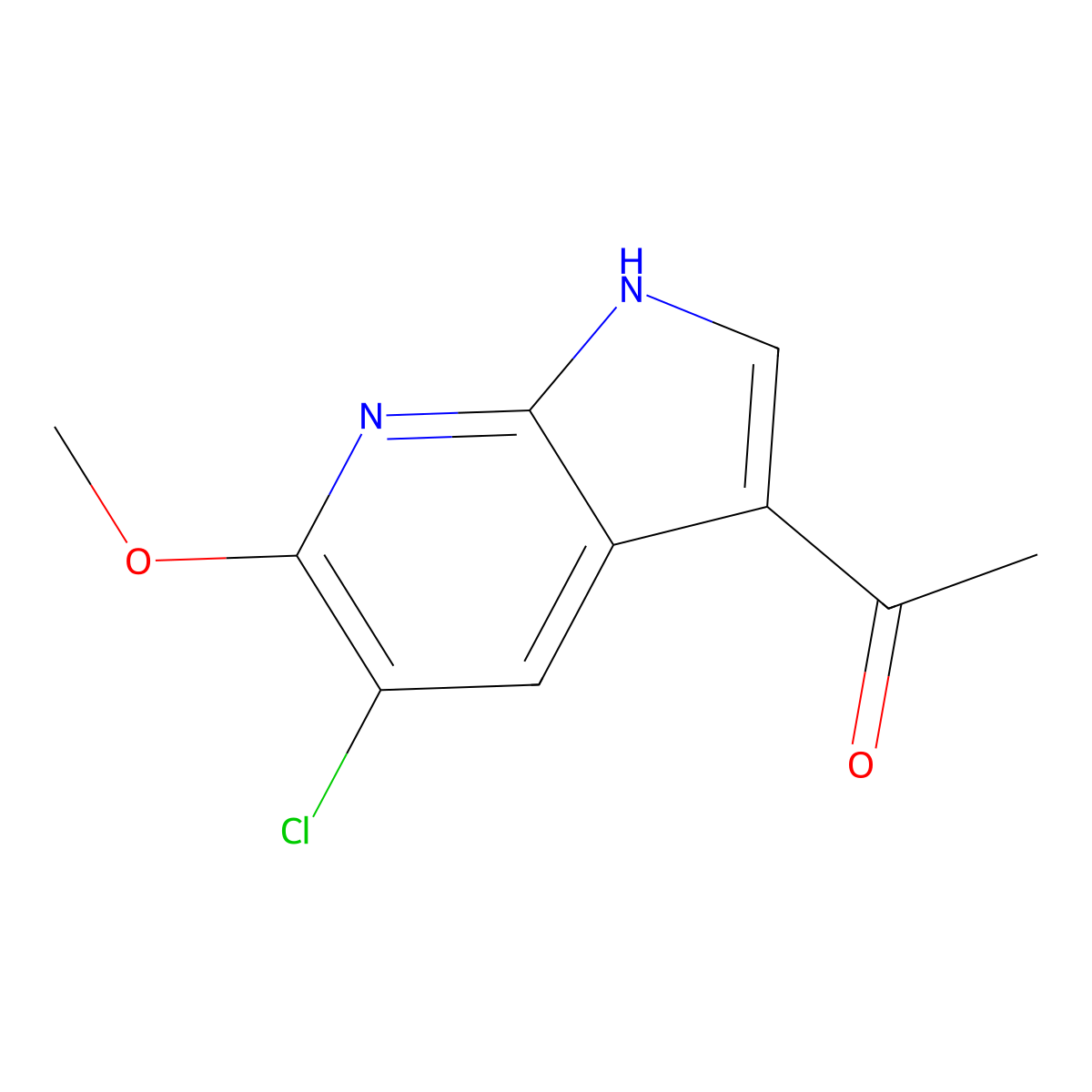 3-Acetyl-5-chloro-6-methoxy-7-azaindole molecular structure, CAS 1427503-10-3