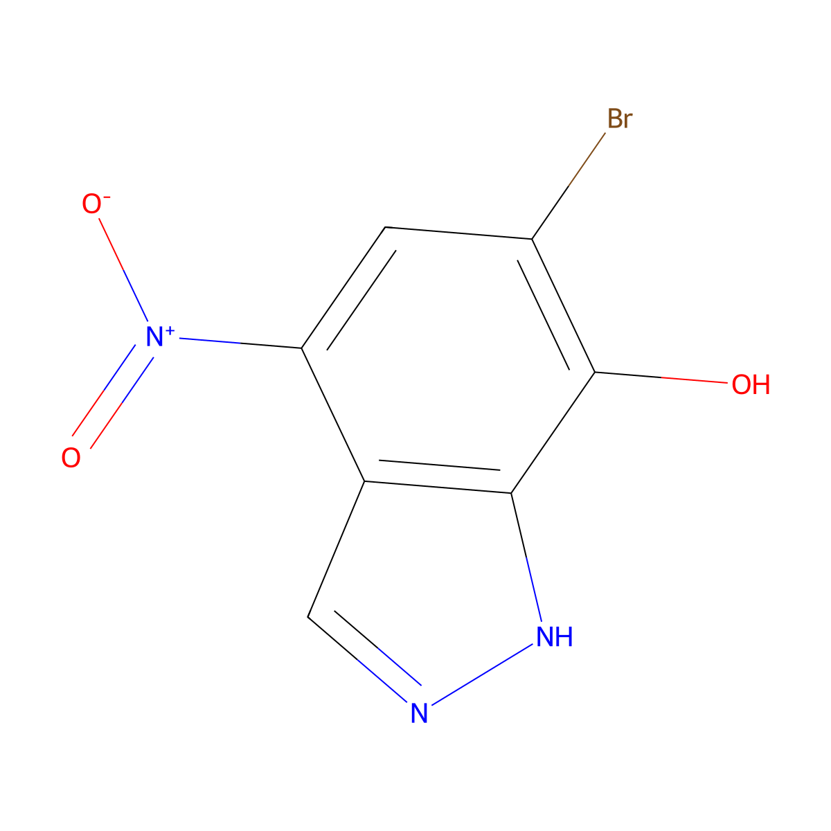 6-Bromo-7-hydroxy-4-nitro-1H-indazole molecular structure, CAS 1427503-18-1