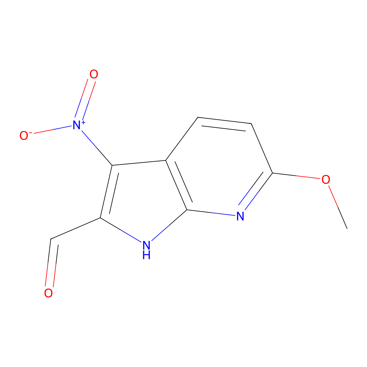 -6-Methoxy-3-nitro-7-azaindole-2-carbaldehyde molecular structure, CAS 1427503-19-2