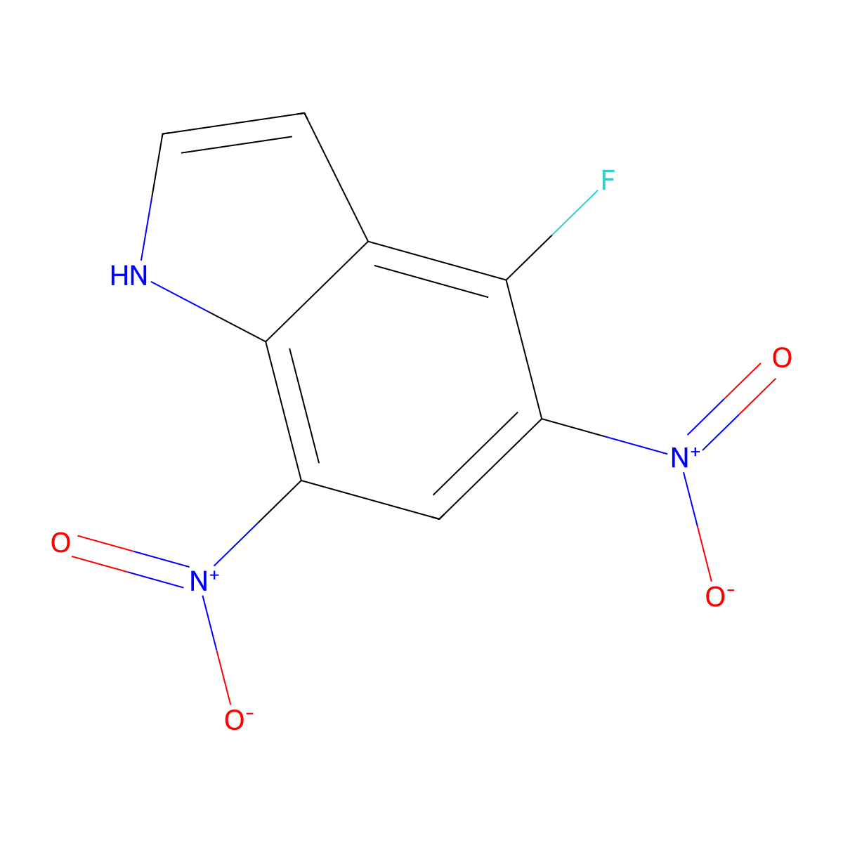 5,7-Dinitro-4-fluoro indole molecular structure, CAS 1427503-25-0