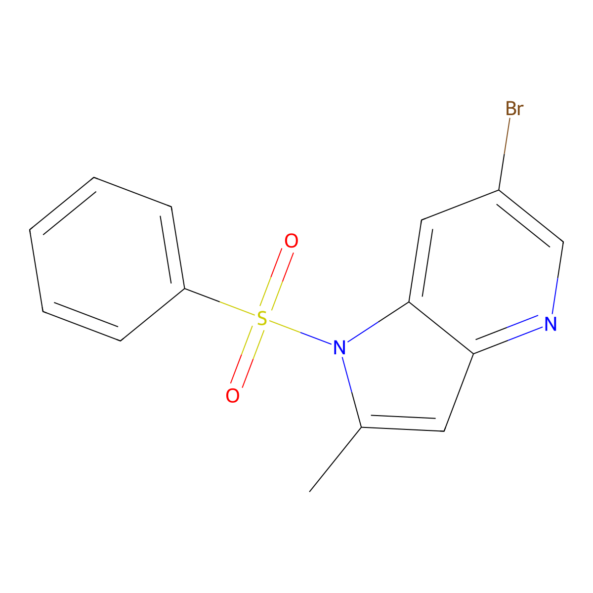 1-Benzenesulfonyl-2-methyl-6-bromo-4-azaindole molecular structure, CAS 1427503-34-1