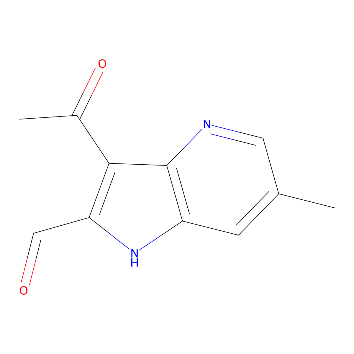 3-Acetyl-6-methyl-4-azaindole-2-carbaldehyde molecular structure, CAS 1427503-41-0