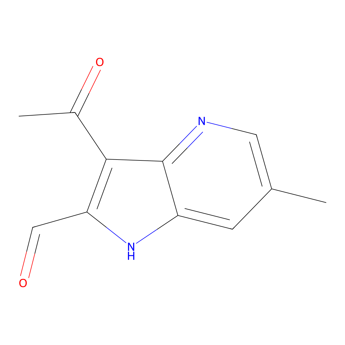 3-Acetyl-6-methyl-4-azaindole-2-carbaldehyde molecular structure, CAS 1427503-41-0