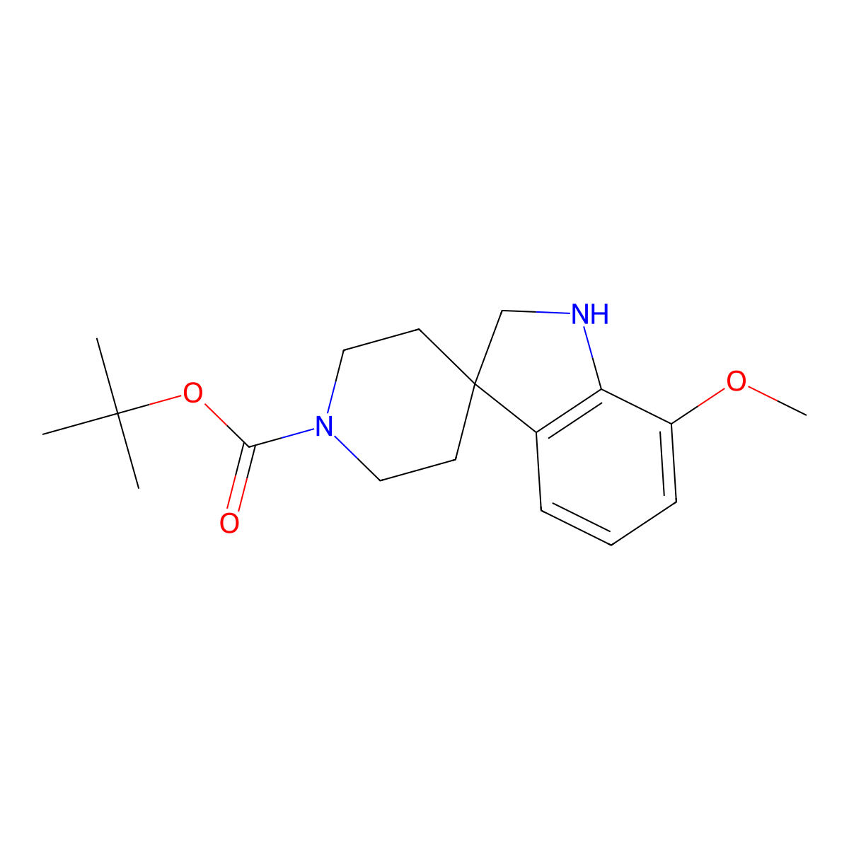 Tert-butyl 7-methoxy-1,2-dihydrospiro[indole-3,4'-piperidine]-1'-carboxylate molecular structure, CAS 1427503-44-3
