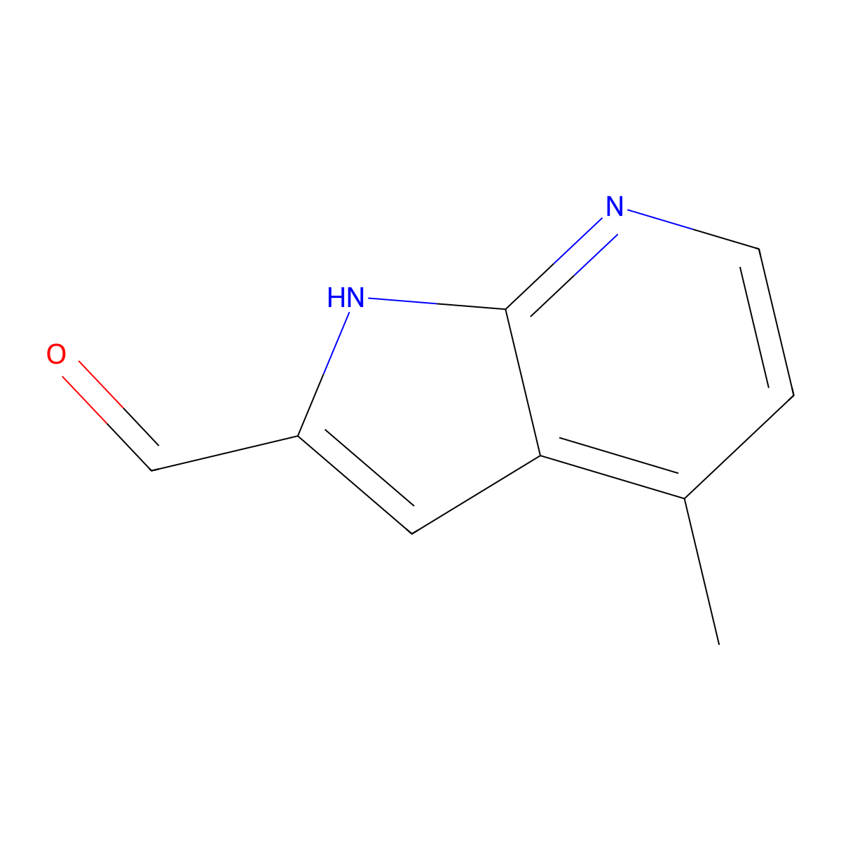 4-Methyl-1H-pyrrolo[2,3-b]pyridine-2-carbaldehyde molecular structure, CAS 1427503-47-6