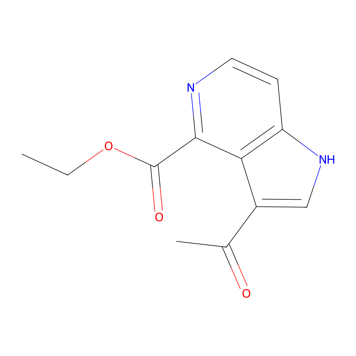 3-Acetyl-5-azaindole-4-ethyl carboxylate molecular structure, CAS 1427503-58-9