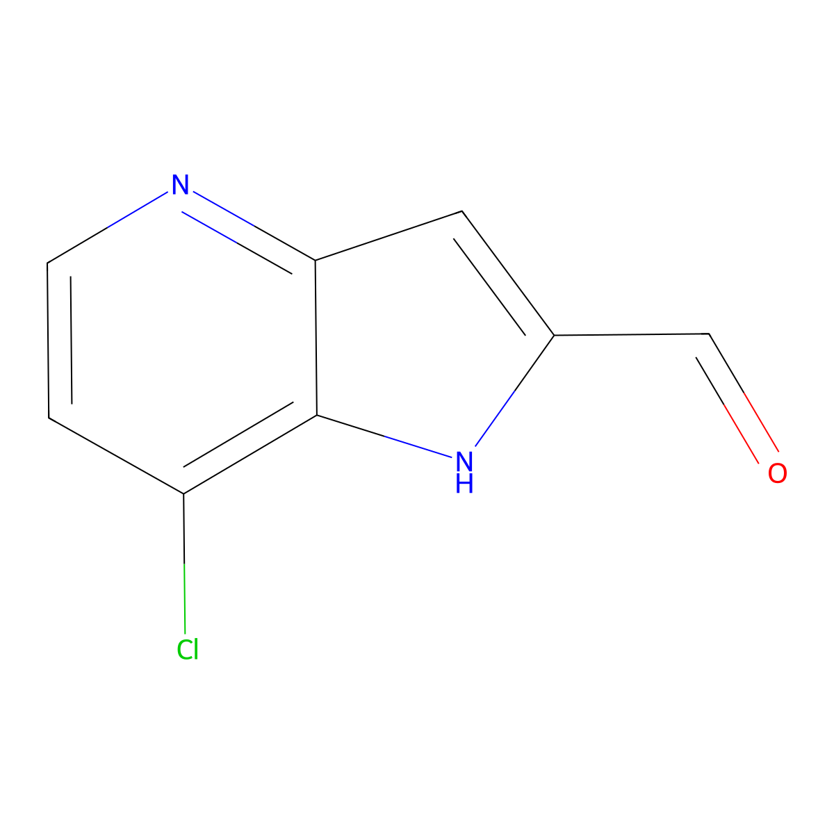 7-chloro-1H-pyrrolo[3,2-b]pyridine-2-carbaldehyde molecular structure, CAS 1427503-64-7