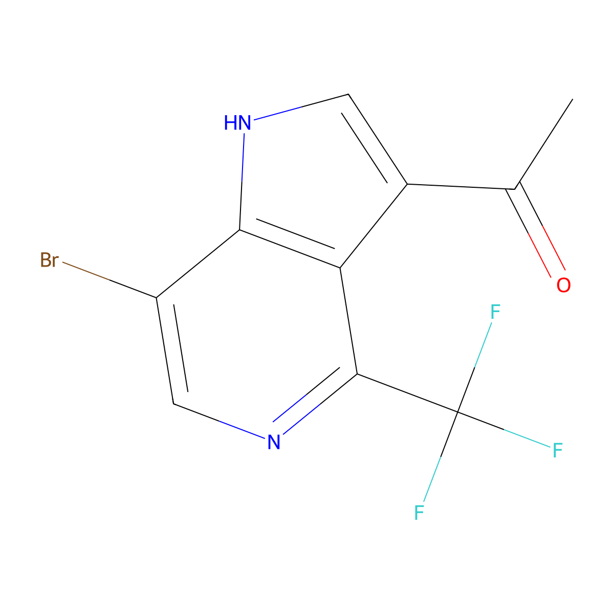3-Acetyl-7-bromo-4-trifluoromethyl-5-azaindole molecular structure, CAS 1427503-70-5
