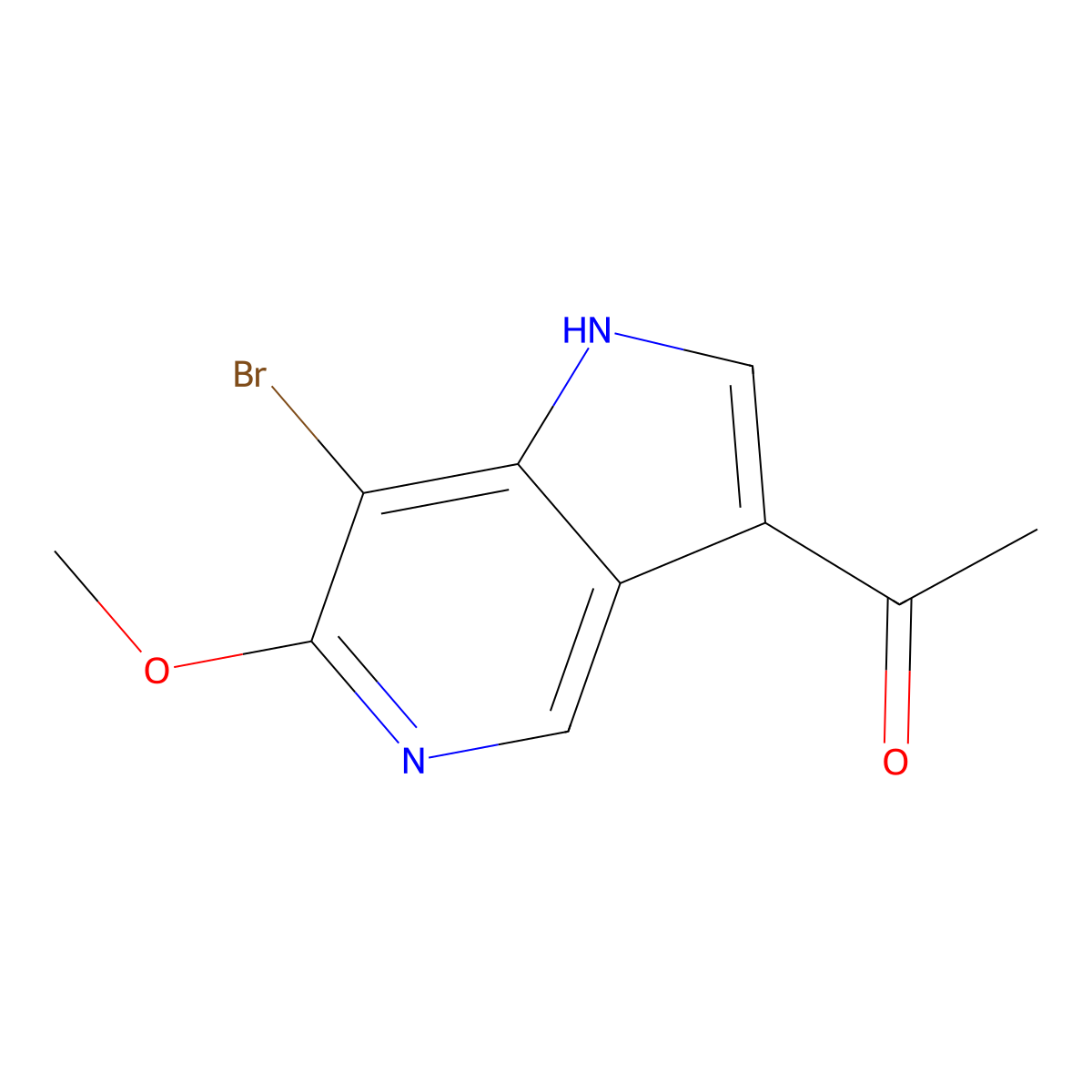 3-Acetyl-7-bromo-6-methoxy-5-azaindole molecular structure, CAS 1427503-74-9