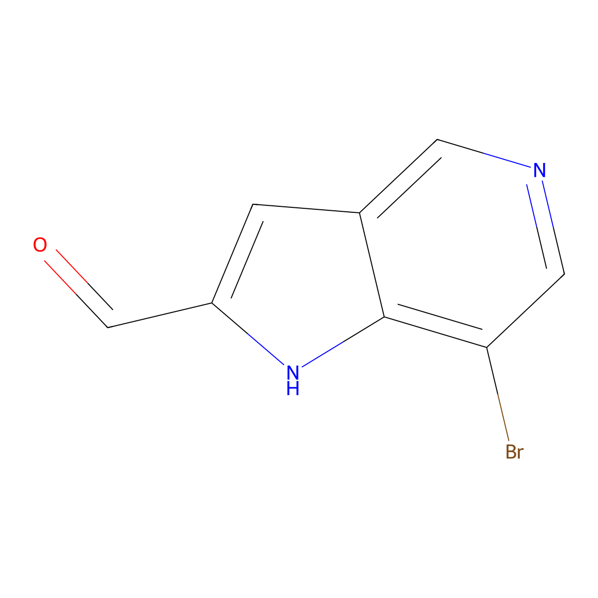 7-Bromo-1H-pyrrolo[3,2-c]pyridine-2-carbaldehyde molecular structure, CAS 1427503-86-3