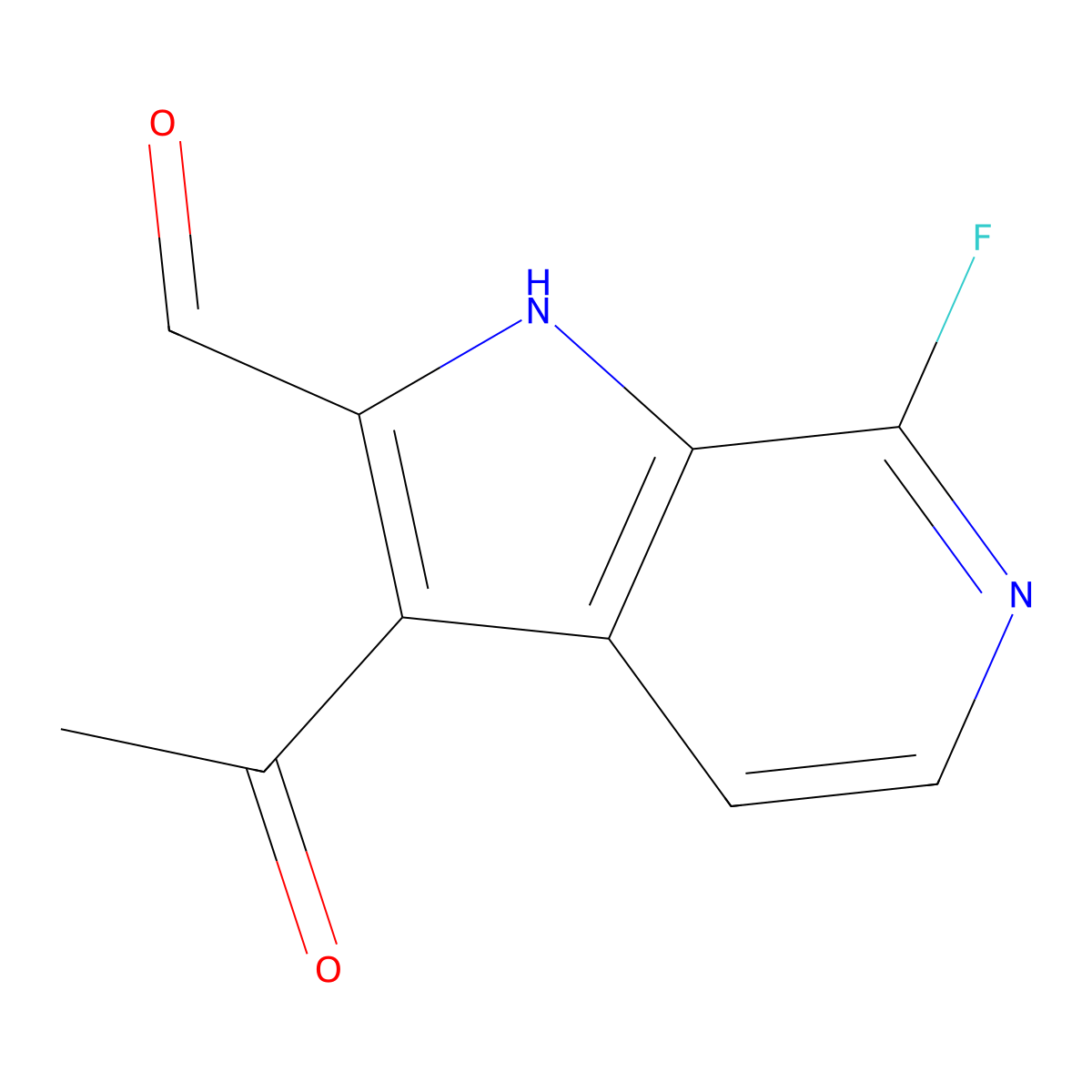 3-Acetyl-7-fluoro-6-azaindole-2-carbaldehyde molecular structure, CAS 1427503-87-4