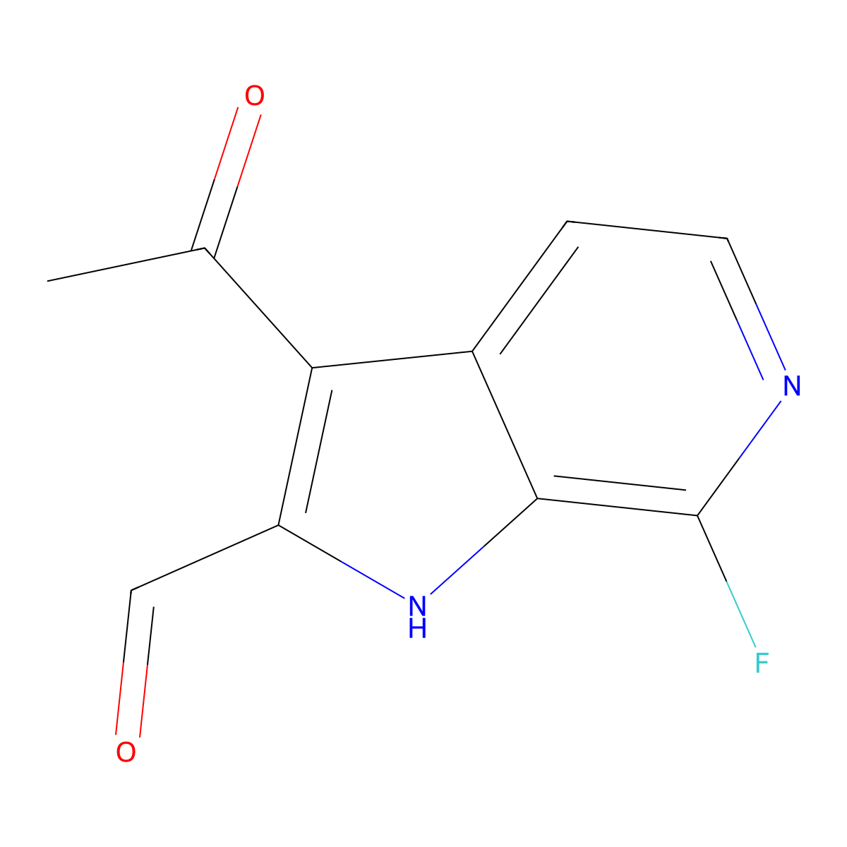 3-Acetyl-7-fluoro-6-azaindole-2-carbaldehyde molecular structure, CAS 1427503-87-4