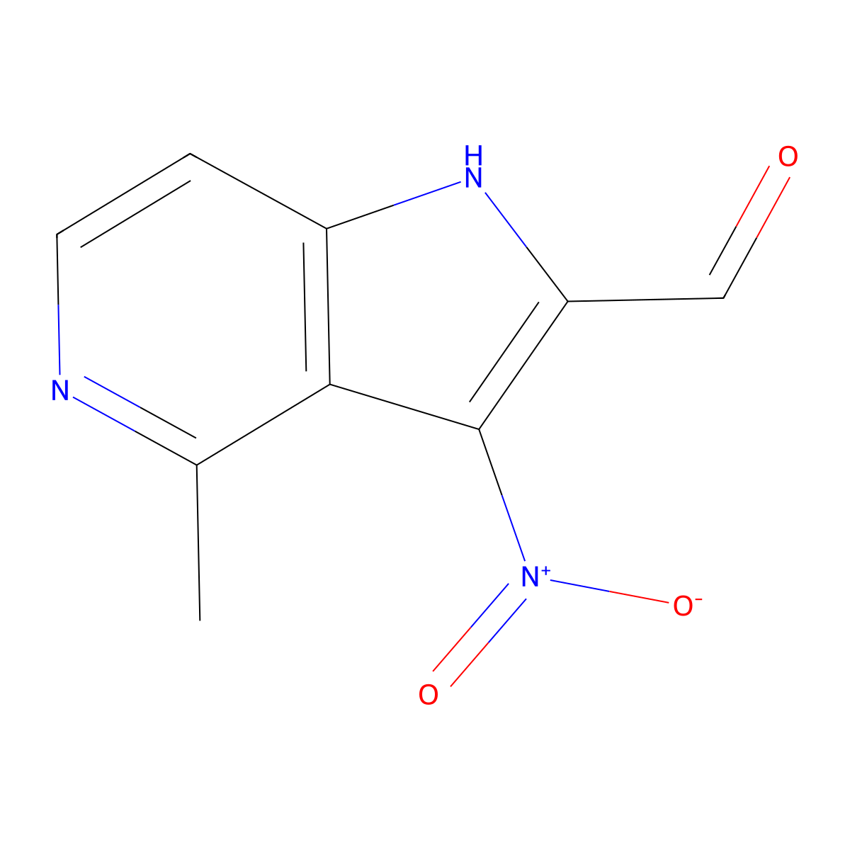 4-Methyl-3-nitro--5-azaindole-2-carbaldehyde molecular structure, CAS 1427503-89-6