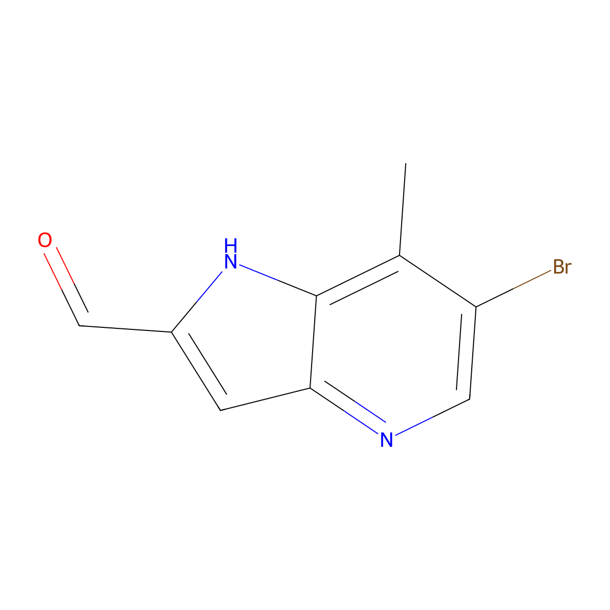 6-Bromo-7-methyl-1H-pyrrolo[3,2-b]pyridine-2-carbaldehyde molecular structure, CAS 1427503-91-0