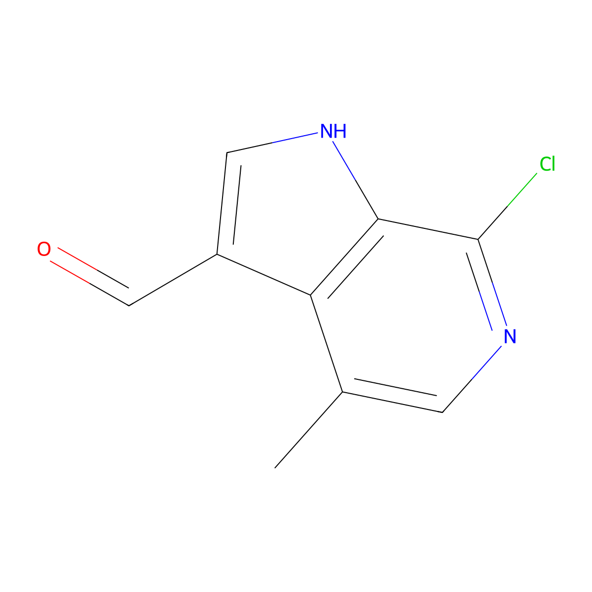 7-Chloro-4-methyl-1H-pyrrolo[2,3-c]pyridine-3-carbaldehyde molecular structure, CAS 1427503-94-3