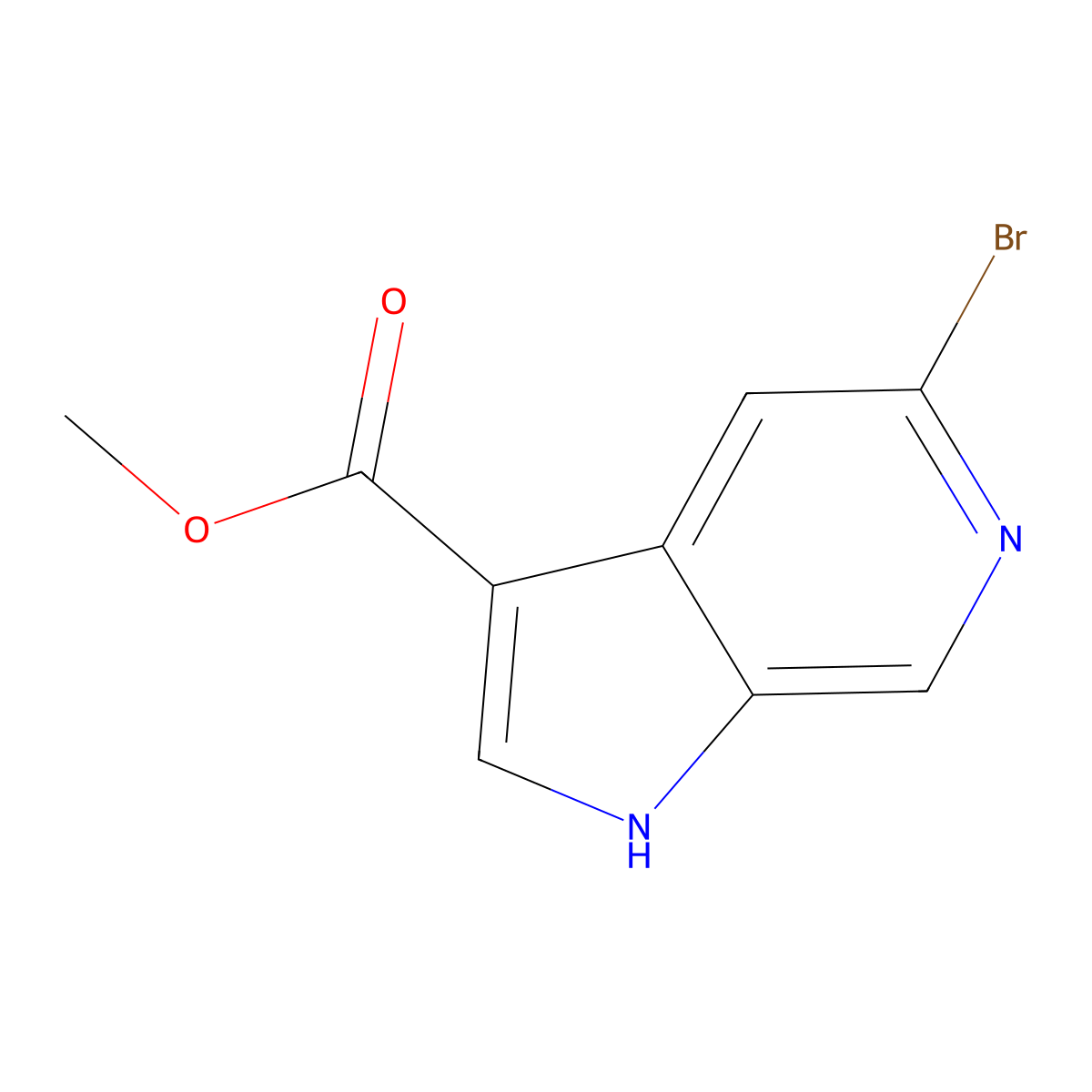 Methyl 5-bromo-1H-pyrrolo[2,3-c]pyridine-3-carboxylate molecular structure, CAS 1427503-97-6