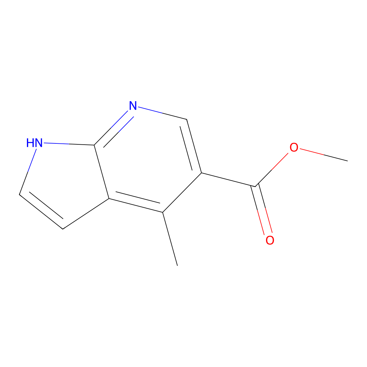 methyl 4-methyl-1H-pyrrolo[2,3-b]pyridine-5-carboxylate molecular structure, CAS 1427503-98-7