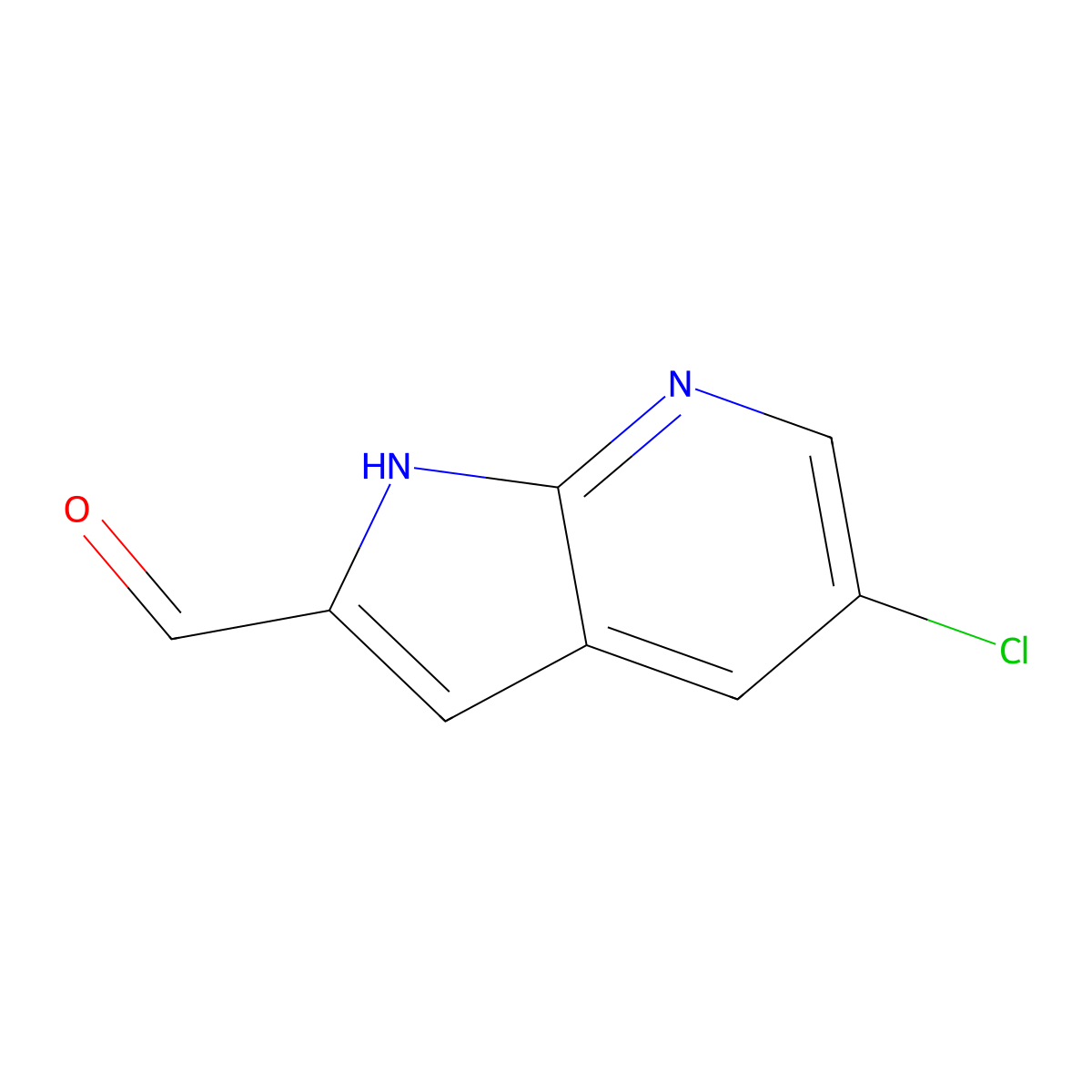 5-Chloro-1H-pyrrolo[2,3-b]pyridine-2-carbaldehyde molecular structure, CAS 1427504-06-0