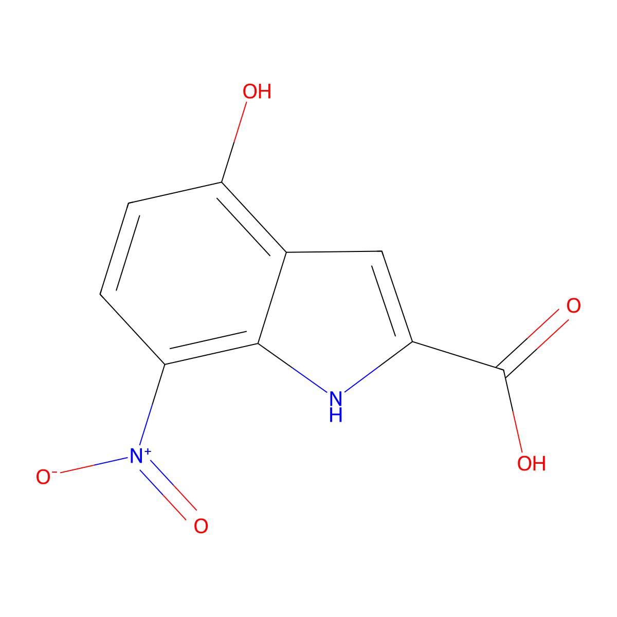 4-Hydroxy-7-nitroindole-2-carboxylic acid molecular structure, CAS 1427504-09-3