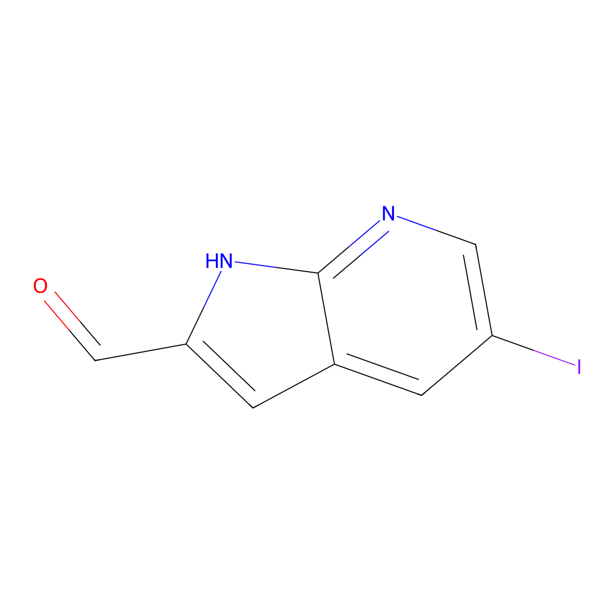 5-Iodo-1H-pyrrolo[2,3-b]pyridine-2-carbaldehyde molecular structure, CAS 1427504-17-3